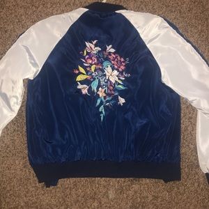 Floral print bomber jacket